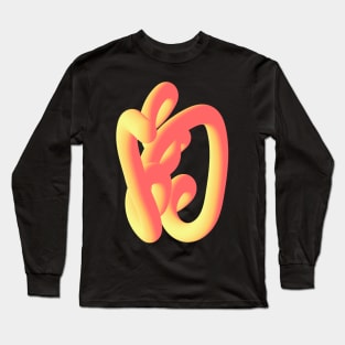 Fluid geometric orange abstract shape worm Long Sleeve T-Shirt